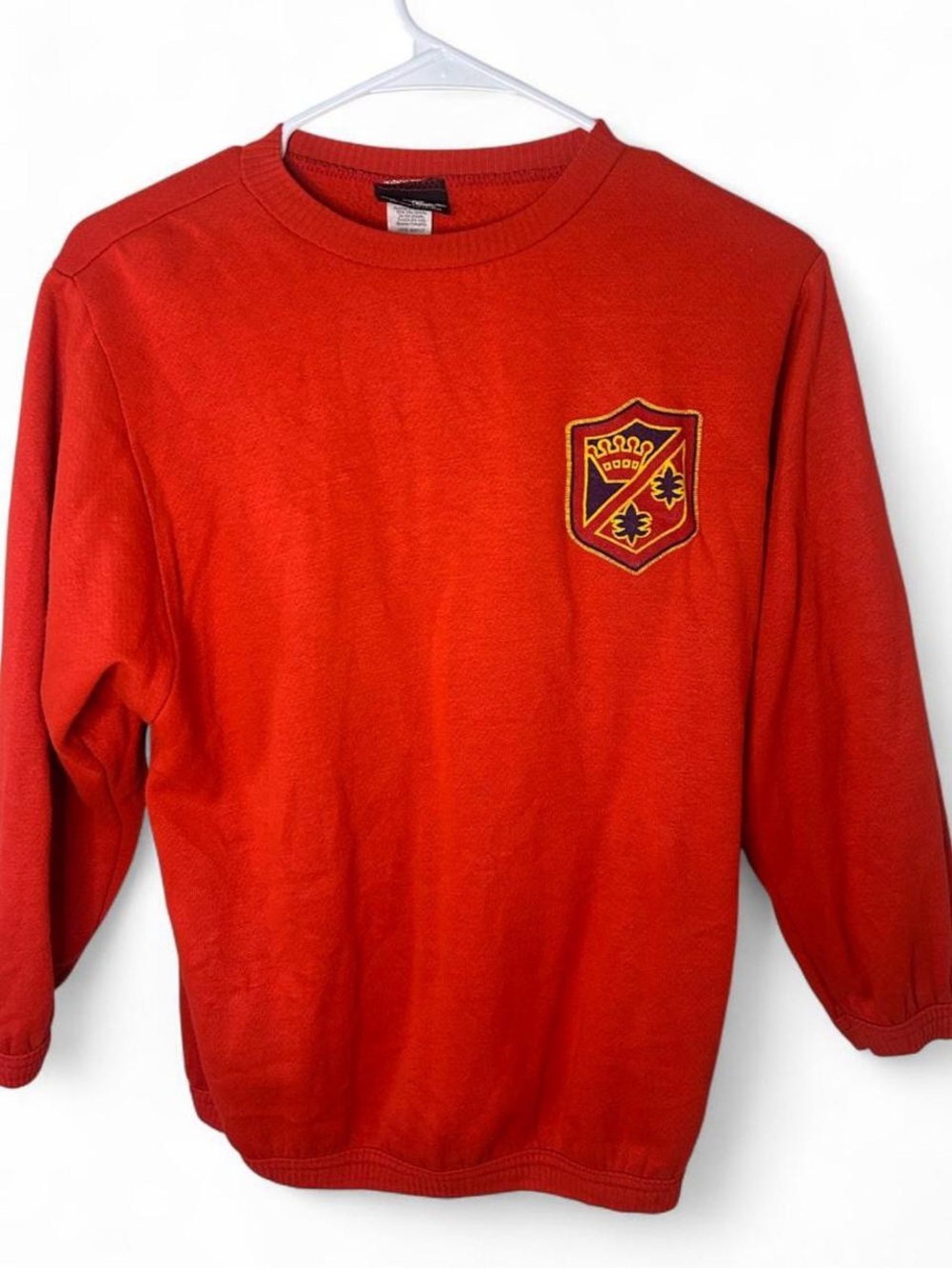 Vintage Silver Unicorn Red Academia Crest Crewneck Sweater
